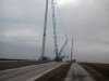 Errichtung der Windkraftanlage am westlichen Standort.