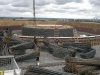 Ein kleiner Teil der zu verbauenden Eisenstangen. Insgesamt werden rund 70 t Eisen im Fundament verbaut